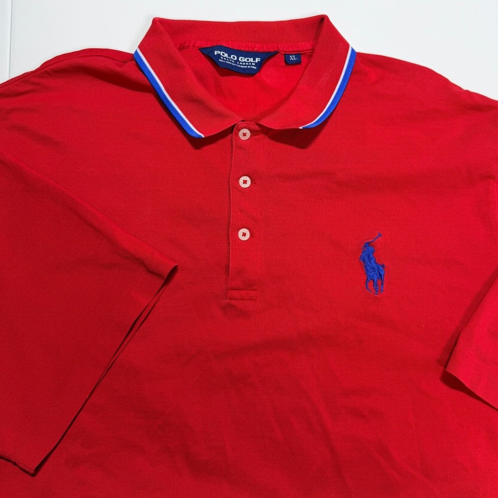 Polo Golf Ralph Lauren Polo Shirt Mens XL Red Pima Cotton Big Pony LIghtweight